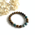 Pulseira Olho Tigre e Apatita Azul