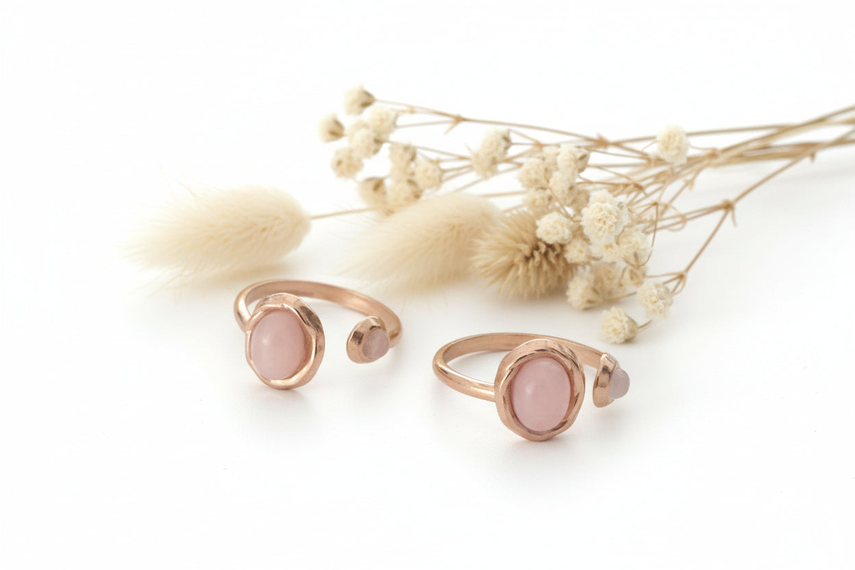 Anel Quartzo Rosa