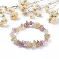 Pulseira Quartzo Rutilado e Quartzo Morango