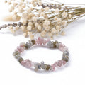 Pulseira Labradorita e Quartzo Morango