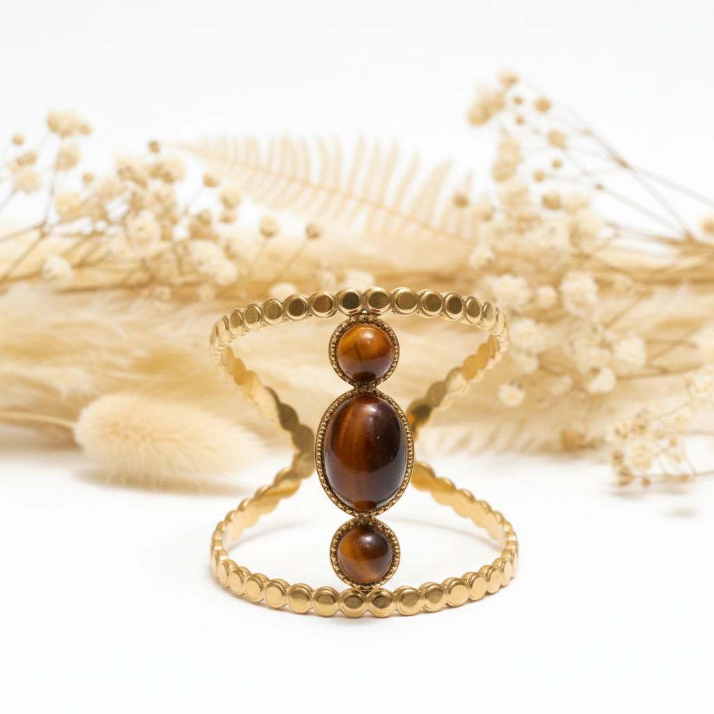 Anel Pedra Olho Tigre